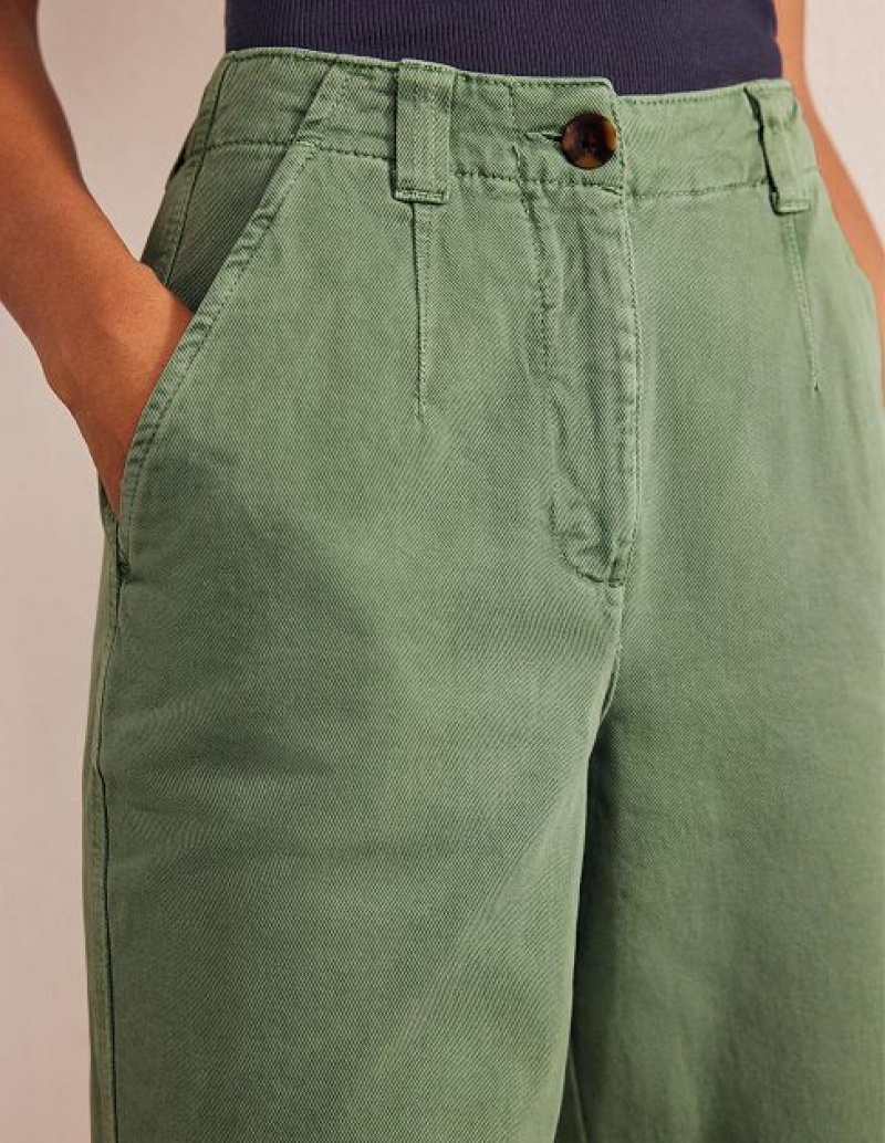 Green Women's Boden Casual Cotton Pants | 20489HCVI