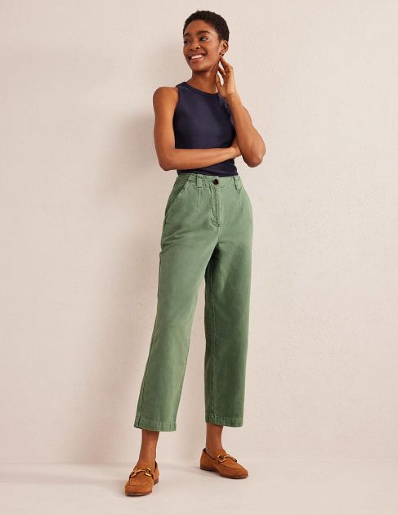 Green Women\'s Boden Casual Cotton Pants | 20489HCVI