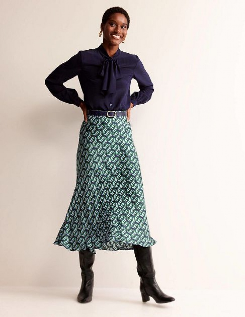 Green Women\'s Boden Cecelia Skirts | 80145CIQJ