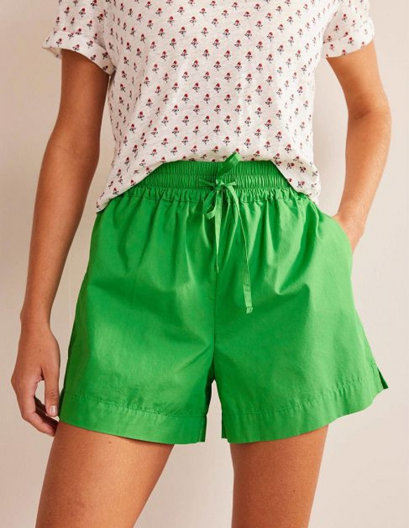 Green Women's Boden Cotton Pull-on Shorts | 50326EGKX