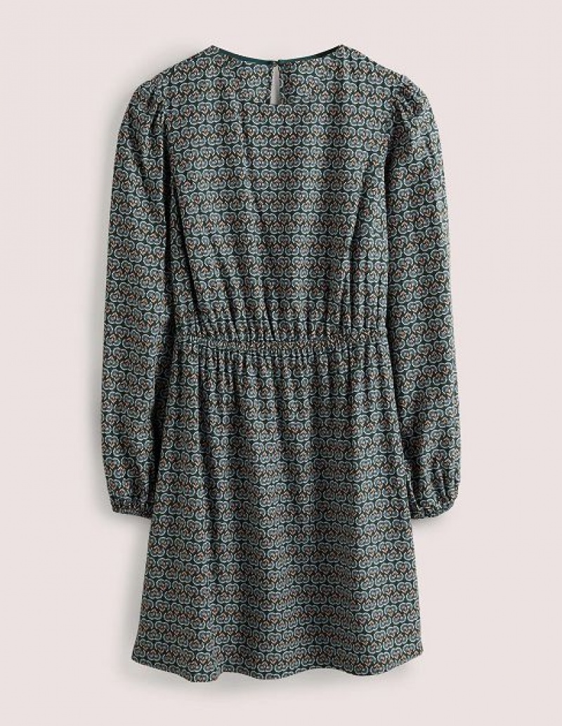 Green Women's Boden Crew Neck Dress | 63209GMUC