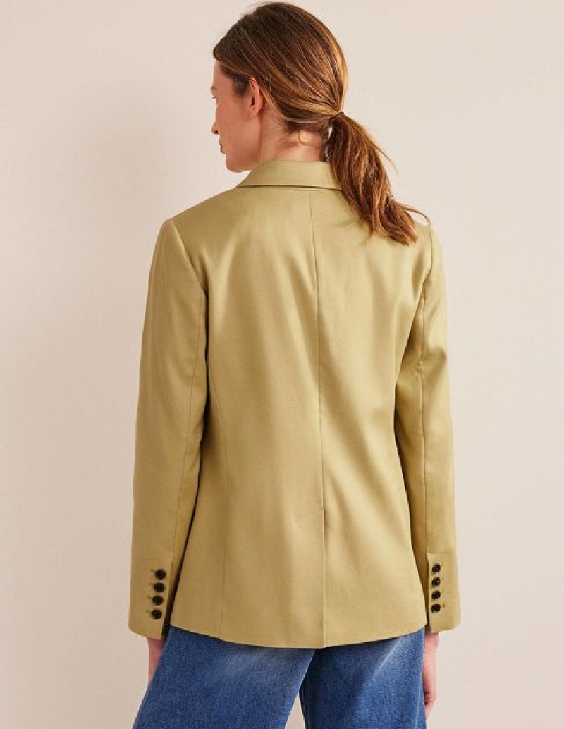 Green Women's Boden Double Breasted Twill Blazers | 42097KXWM