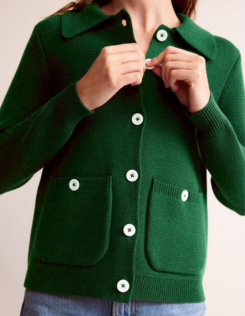 Green Women's Boden Emily Wool Blend Cardigan | 68179BEFK