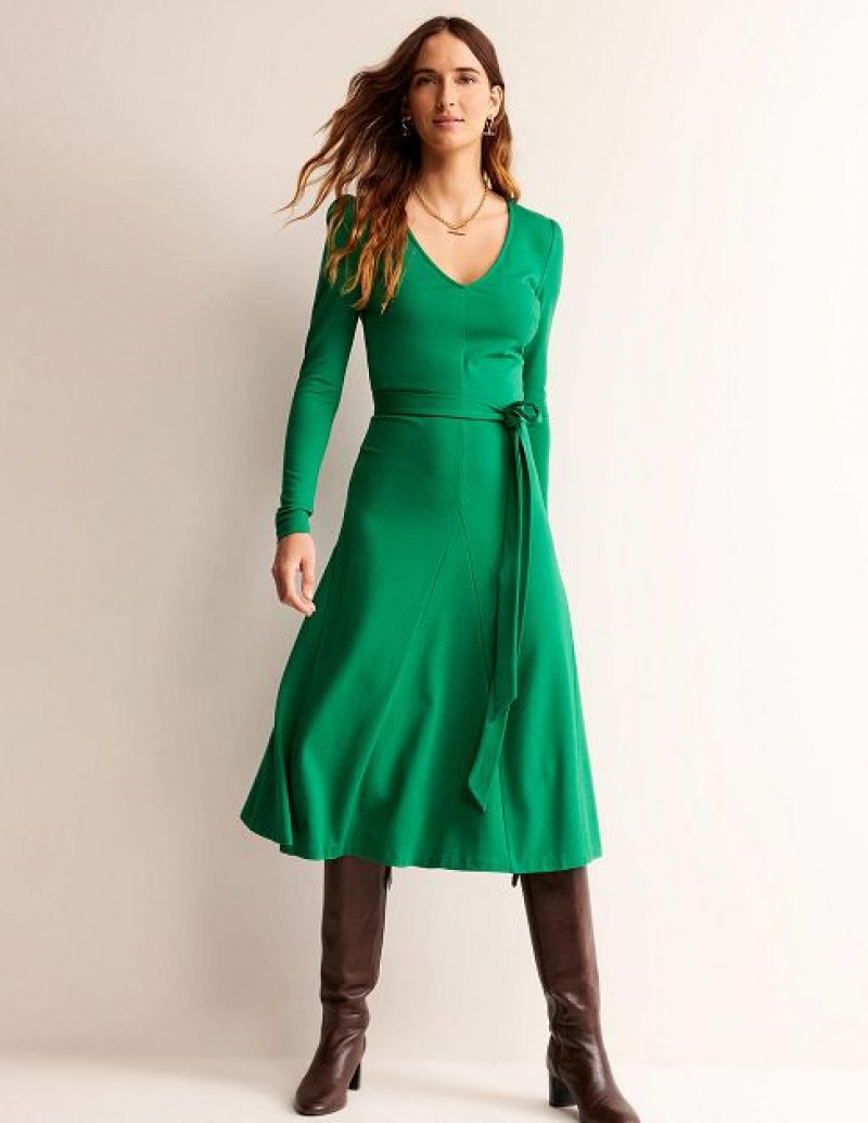 Green Women's Boden Fit And Flare Godet Dress | 72365BXYD