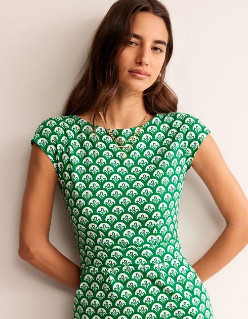 Green Women's Boden Florrie Jersey Dress | 70163DHUF