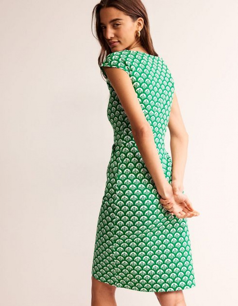 Green Women's Boden Florrie Jersey Dress | 70163DHUF