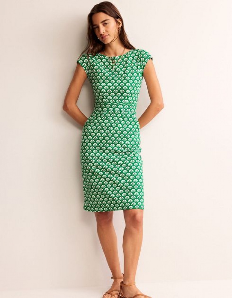 Green Women's Boden Florrie Jersey Dress | 70163DHUF