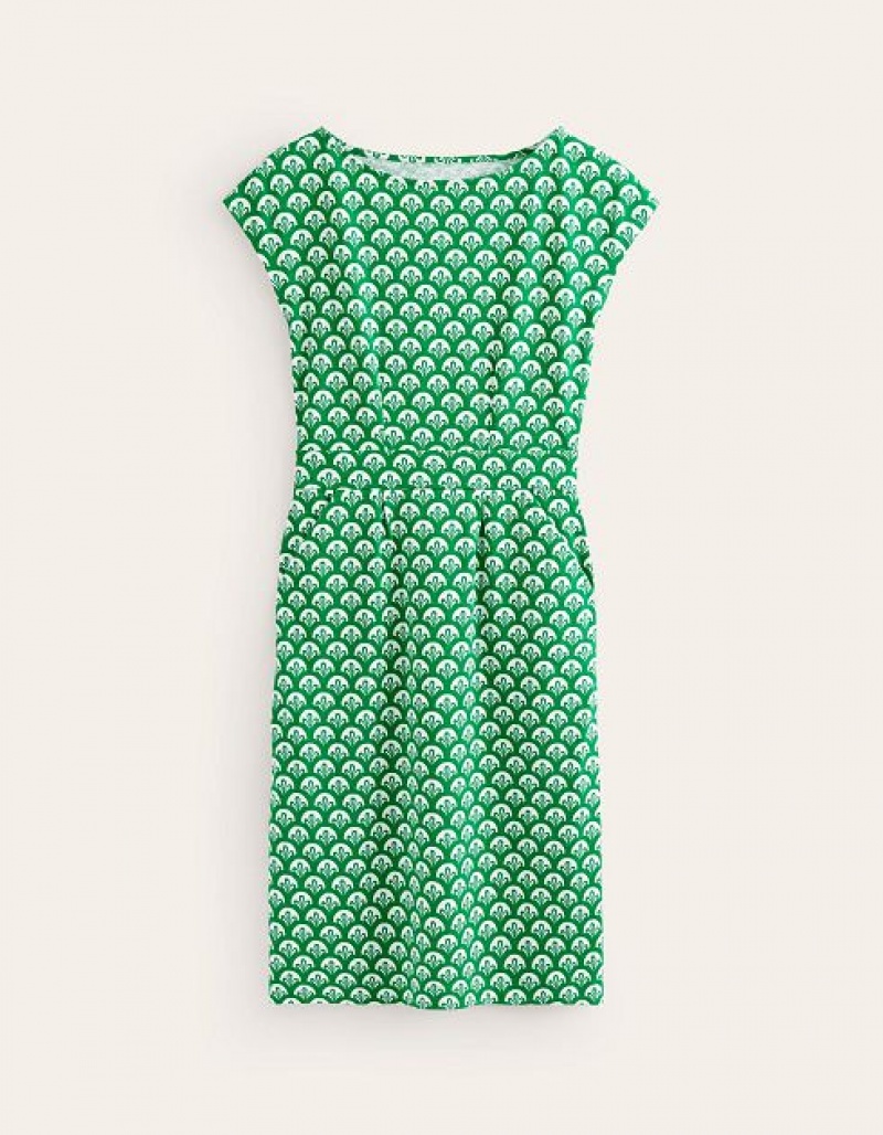 Green Women's Boden Florrie Jersey Dress | 70163DHUF