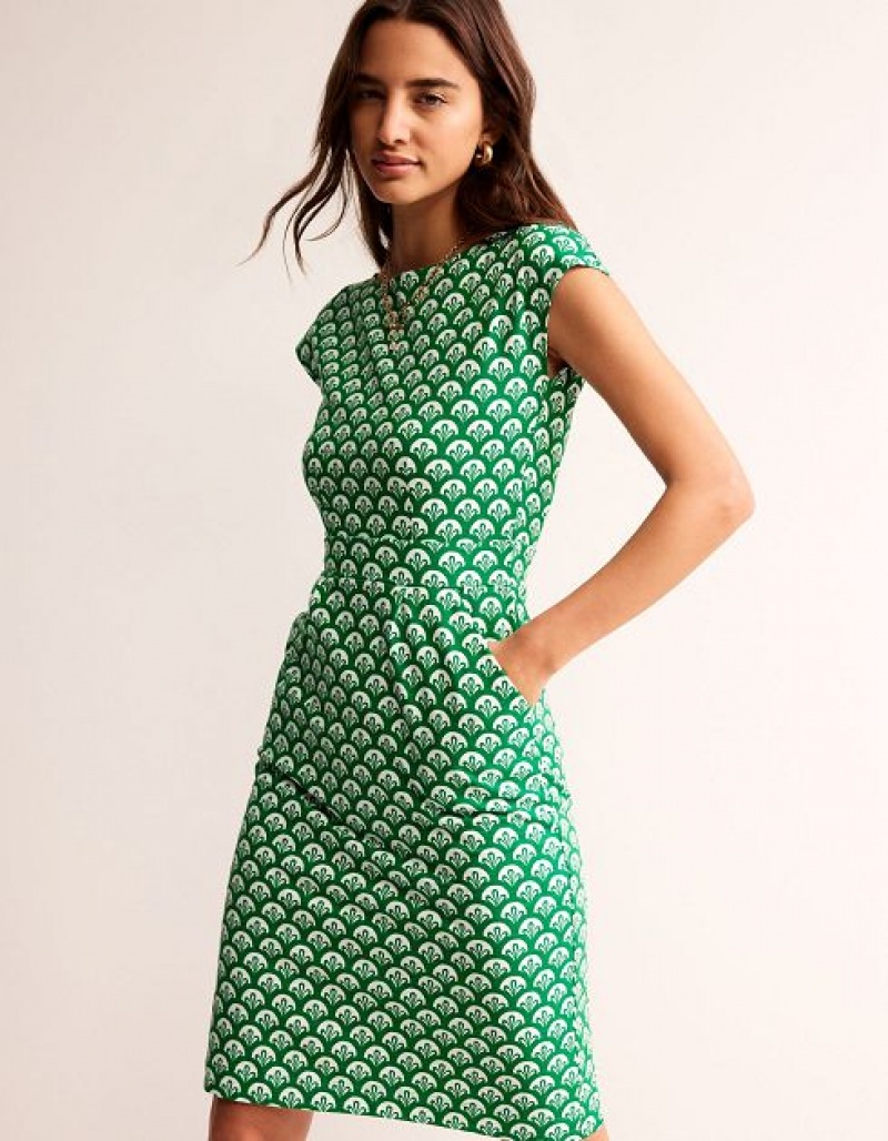 Green Women\'s Boden Florrie Jersey Dress | 70163DHUF