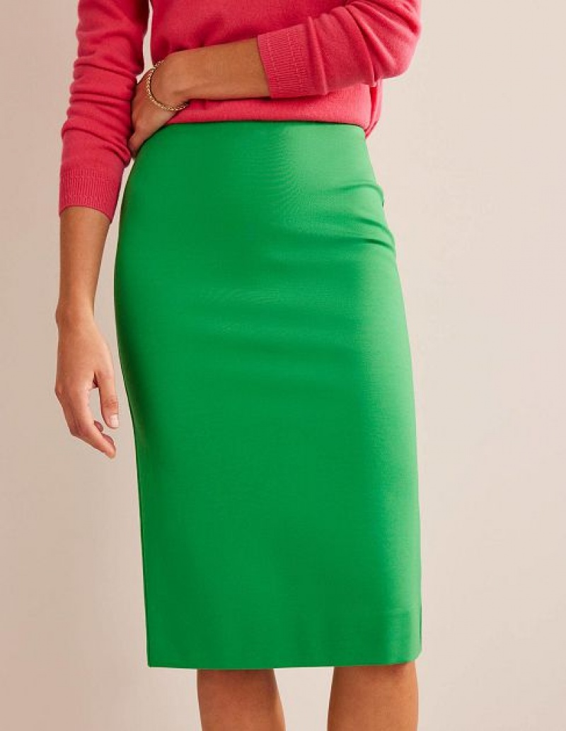 Green Women's Boden Hampshire Ponte Skirts | 45293YQCI