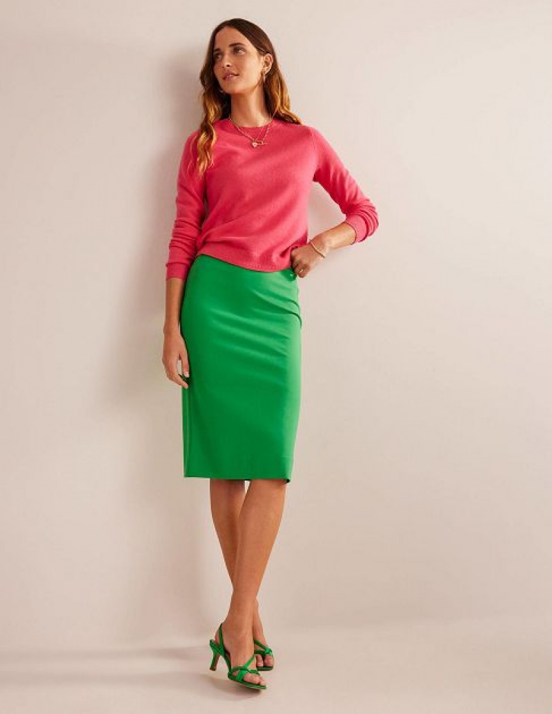 Green Women\'s Boden Hampshire Ponte Skirts | 45293YQCI