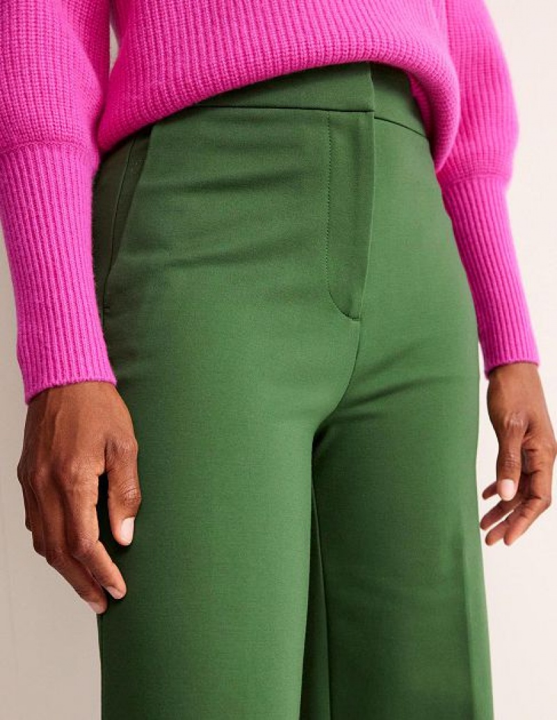 Green Women's Boden Hampshire Ponte Wideleg Pants | 69237DZCG