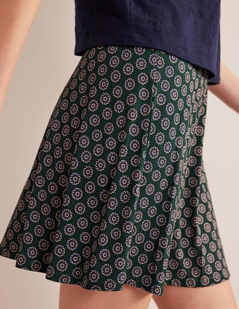 Green Women's Boden Jersey Wrap Skirts | 48267OGLT