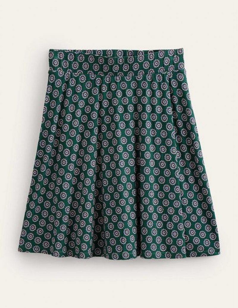 Green Women's Boden Jersey Wrap Skirts | 48267OGLT