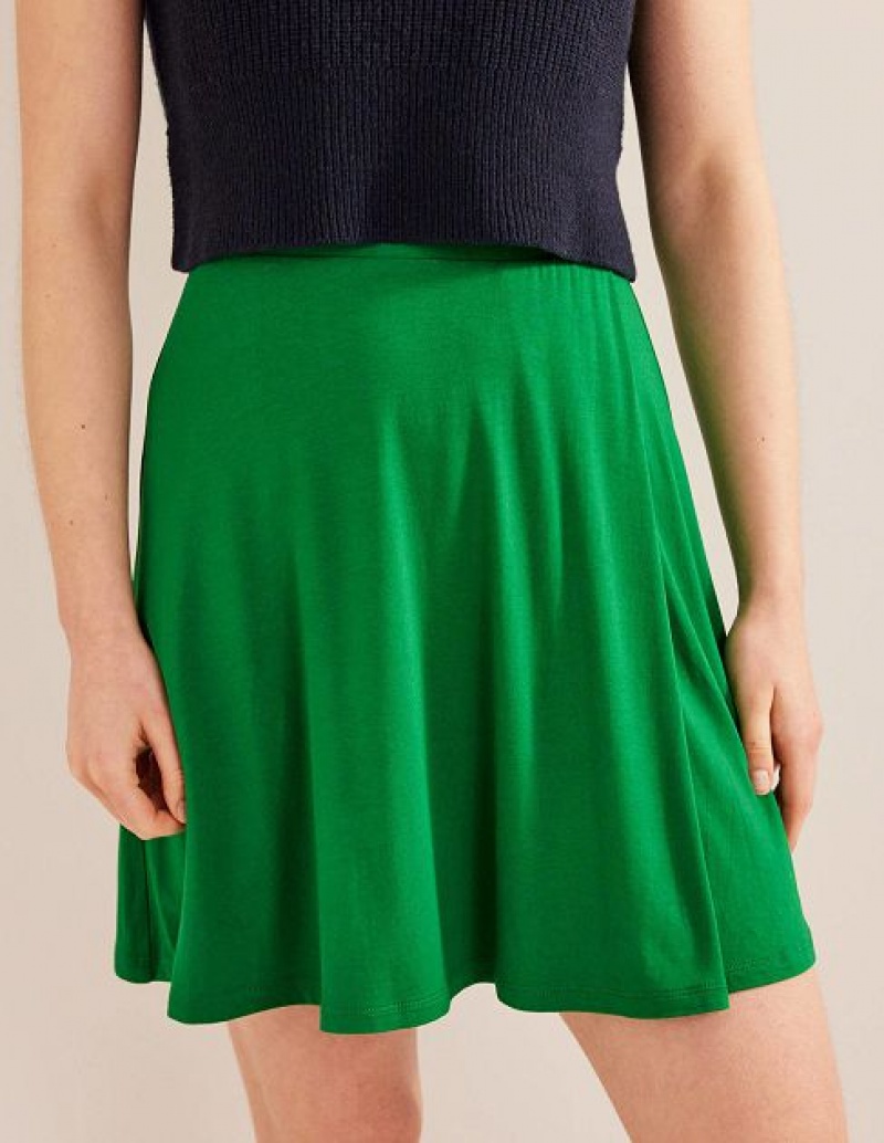 Green Women's Boden Jersey Wrap Skirts | 50386SMXW