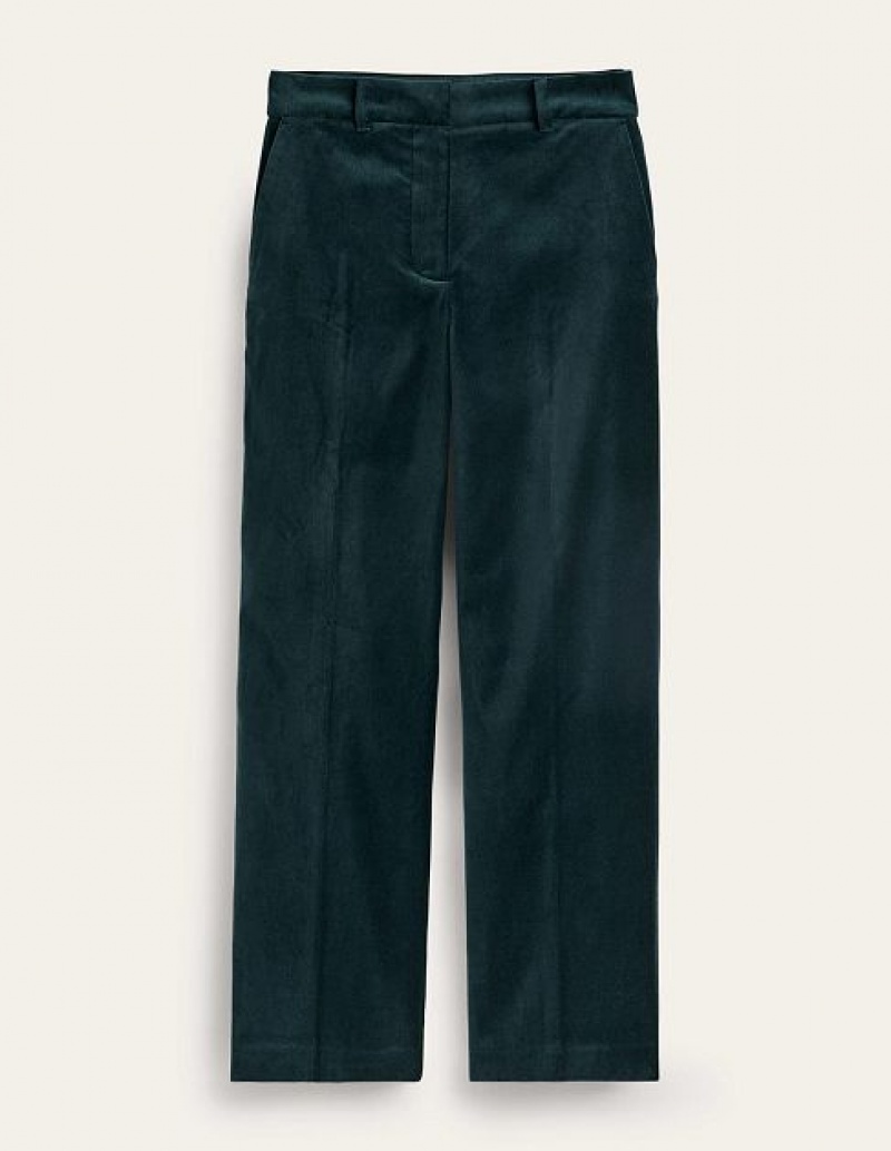 Green Women's Boden Kew Velvet Pants | 38207TSYX