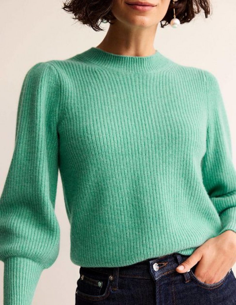 Green Women's Boden Key Hole Cashmere Sweaters | 52984SHBU