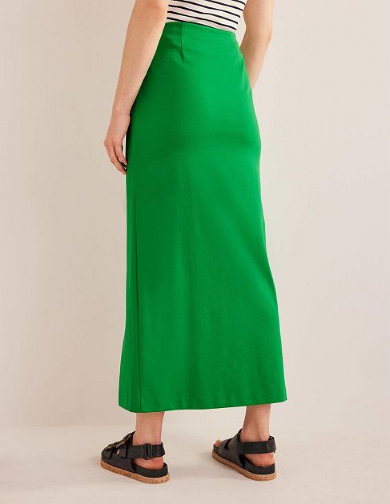 Green Women's Boden Knot Detail Jersey Skirts | 47852UKID