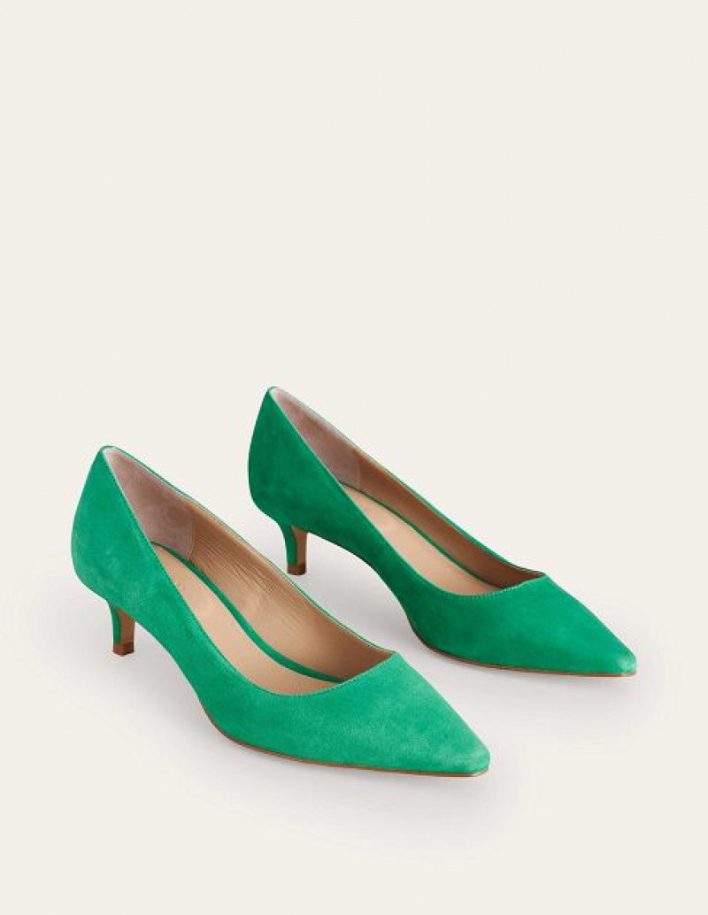 Green Women's Boden Lara Low Court Heels | 09863HTDX