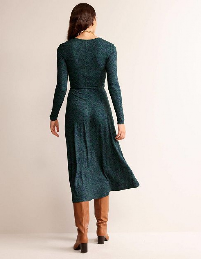 Green Women's Boden Lucy Jersey Midi Dress | 91267HZEU