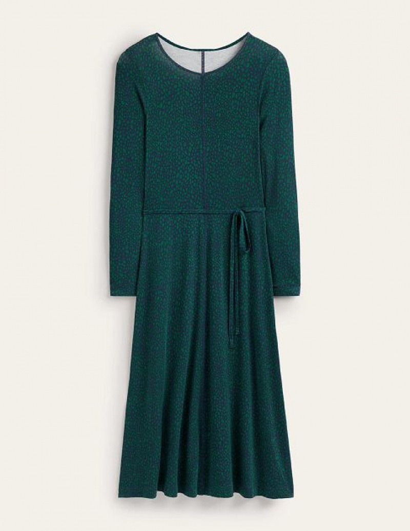 Green Women's Boden Lucy Jersey Midi Dress | 91267HZEU