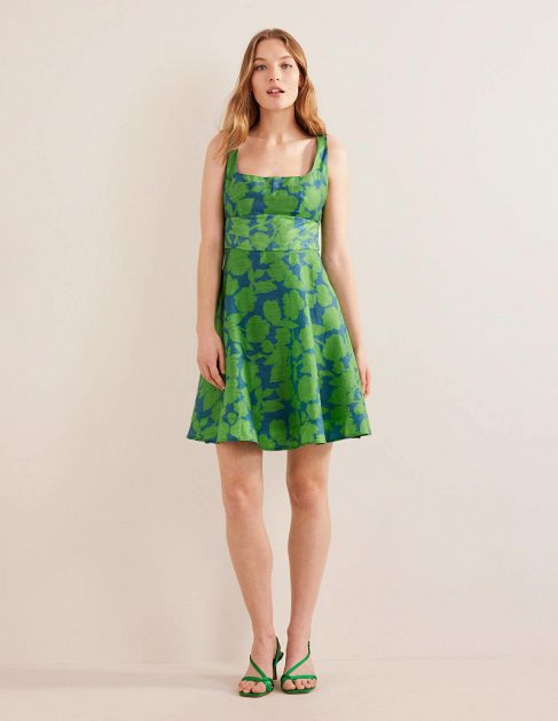 Green Women's Boden Organza Mini Dress | 74258MUAY