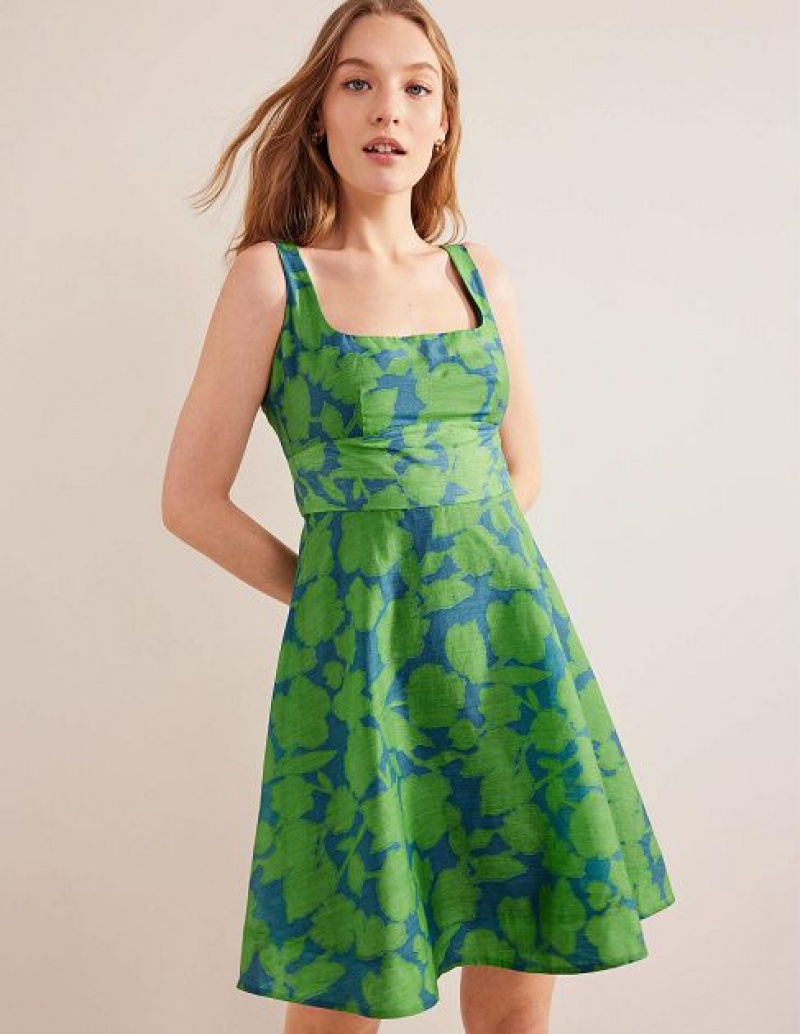 Green Women's Boden Organza Mini Dress | 74258MUAY