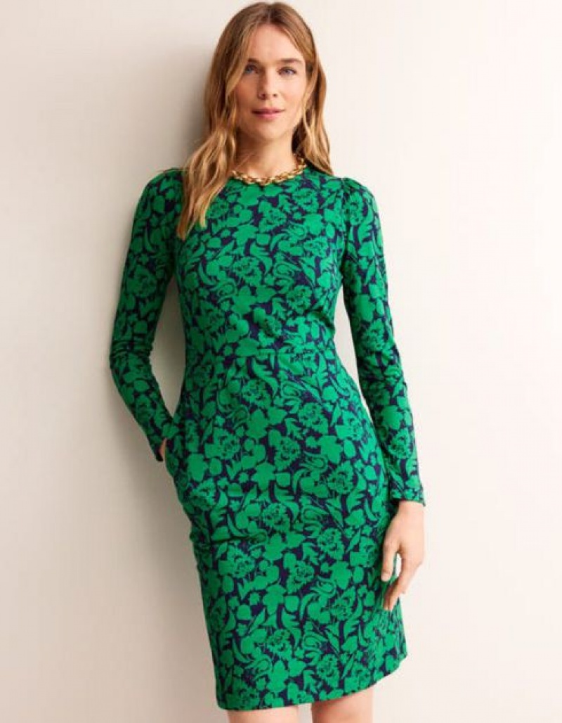 Green Women's Boden Penelope Jersey Dress | 48362ODXT