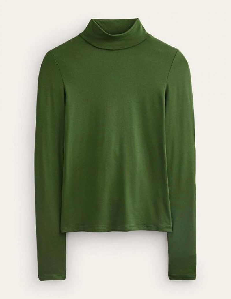 Green Women's Boden Polly Jersey Tops | 63704JQKH