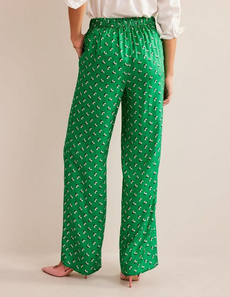 Green Women's Boden Printed Pull-on Pants | 30578VYEM