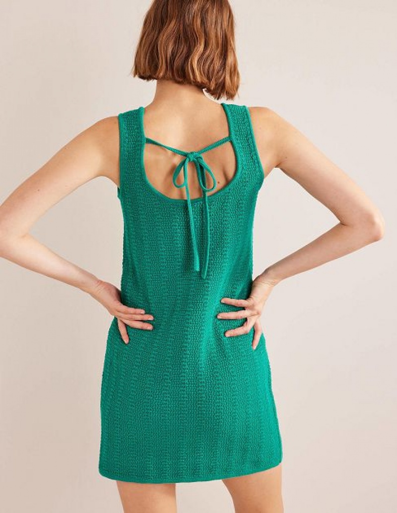 Green Women's Boden Scoop Back Mini Dress | 18239DJAZ