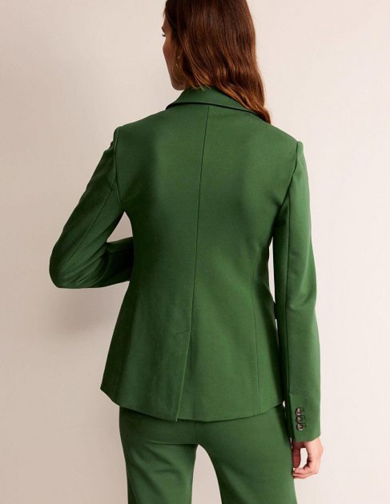 Green Women's Boden Semi Fitted Jersey Blazers | 12854GZLB