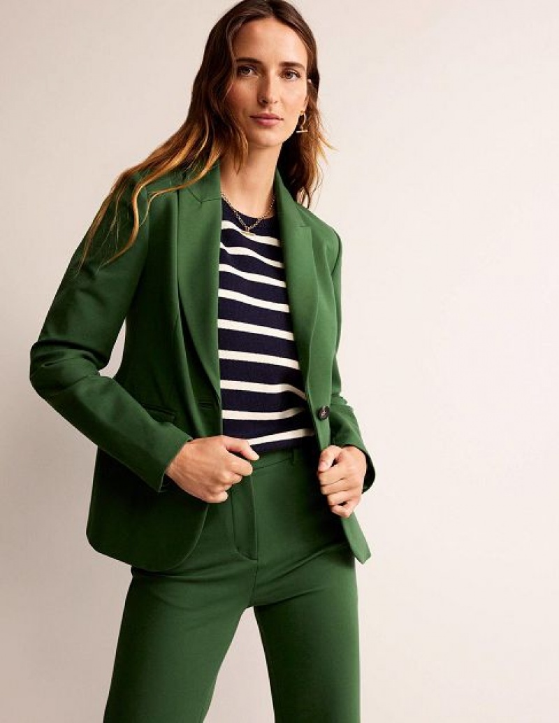 Green Women\'s Boden Semi Fitted Jersey Blazers | 12854GZLB