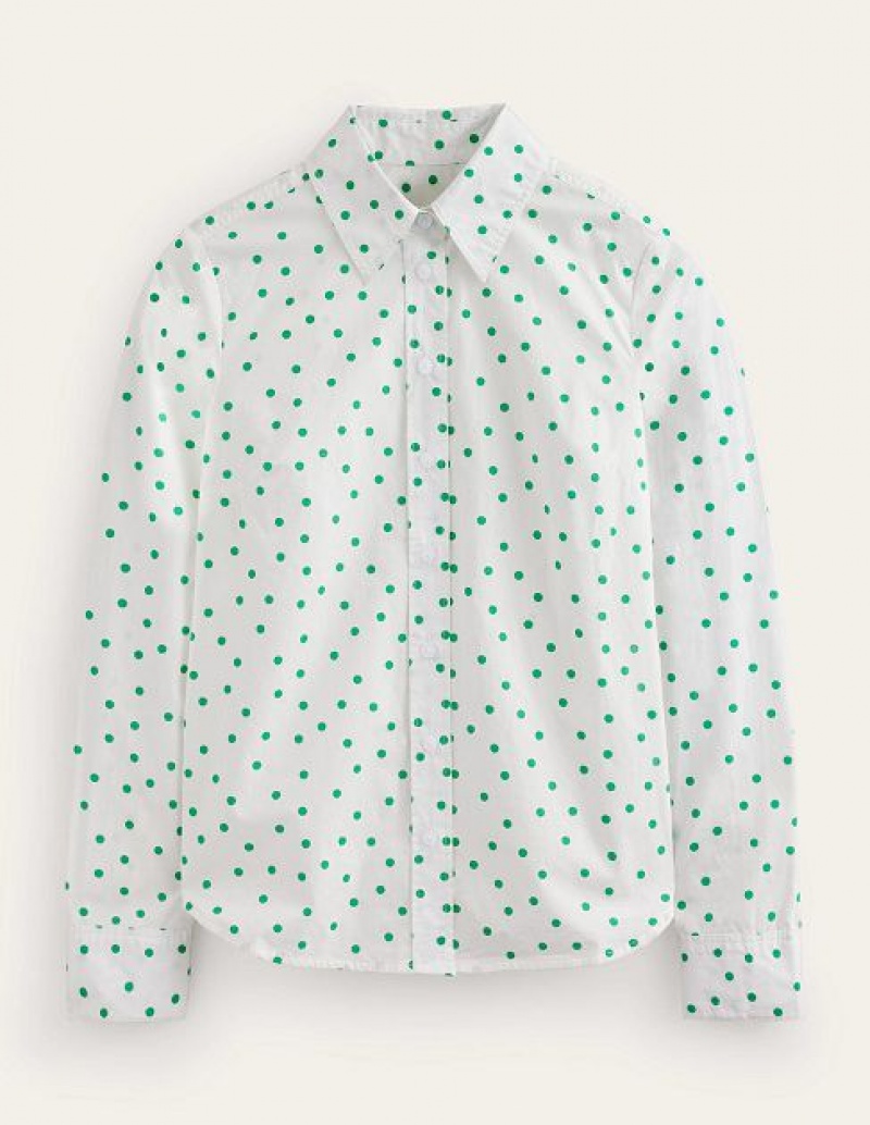 Green Women's Boden Sienna Cotton Shirts | 08715SITG