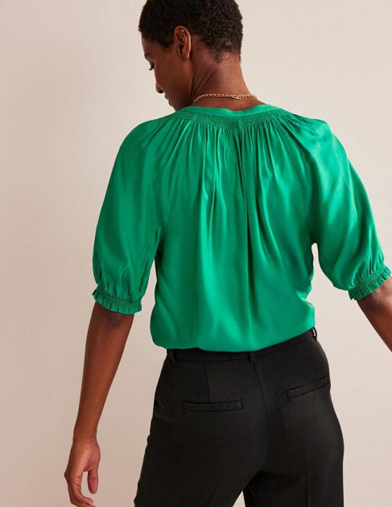 Green Women's Boden Stella Tops | 32149EGTJ