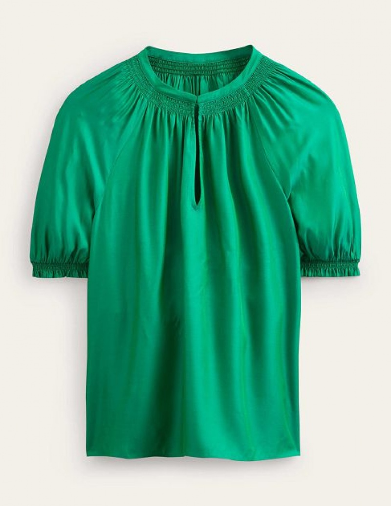 Green Women's Boden Stella Tops | 32149EGTJ