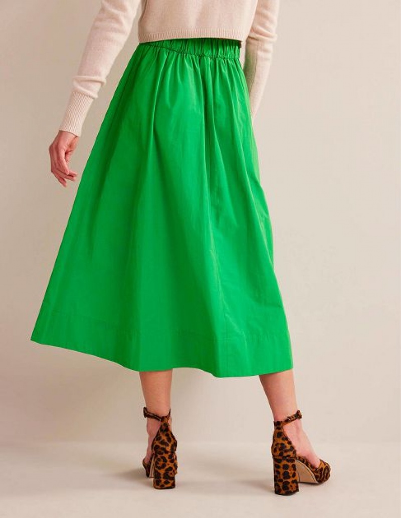 Green Women's Boden Taffeta Pull-on Skirts | 80251SOAR