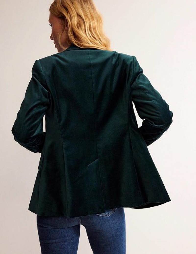 Green Women's Boden The Marylebone Velvet Blazers | 23457PKBM