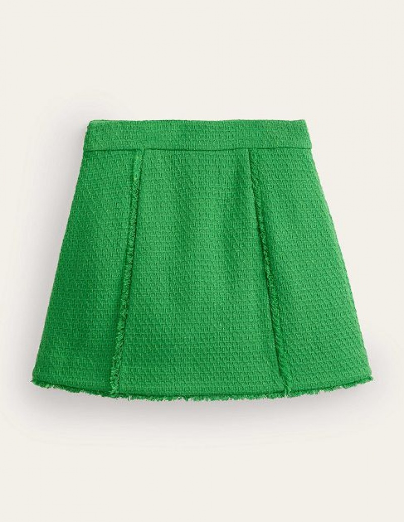 Green Women's Boden Tweed Interest Skirts | 40368GVJH