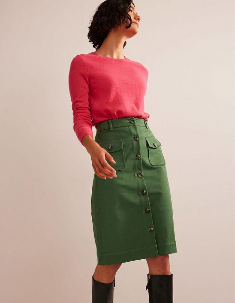 Green Women\'s Boden Utility Pocket Skirts | 43715XLZH