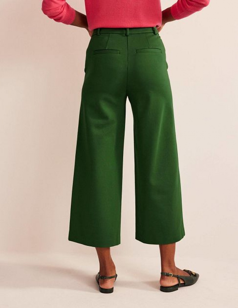 Green Women's Boden Wide-leg Ponte Culottes Pants | 10329SJVI