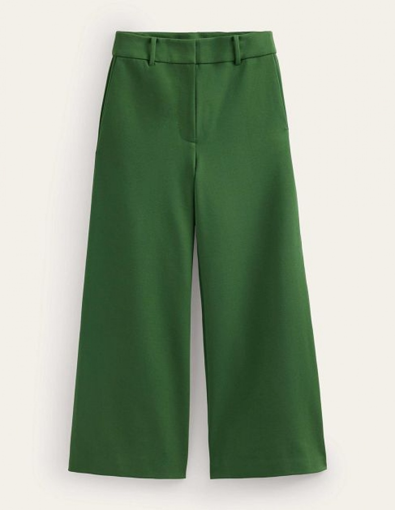 Green Women's Boden Wide-leg Ponte Culottes Pants | 10329SJVI