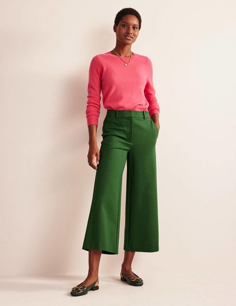 Green Women\'s Boden Wide-leg Ponte Culottes Pants | 10329SJVI