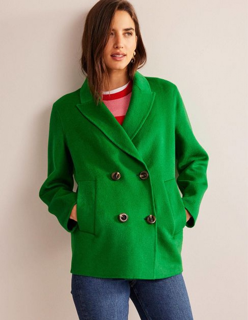 Green Women's Boden Wool-blend Pea Coats | 09643HUTS