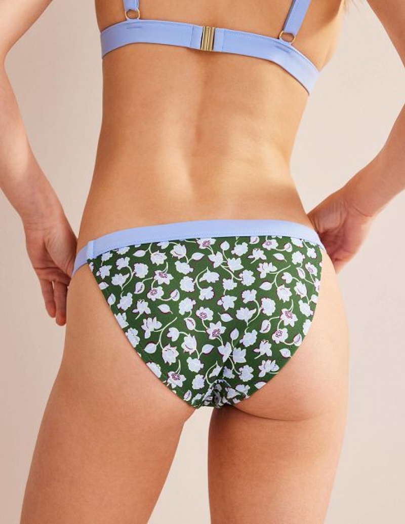 Green / Blue Women's Boden Tanga Bikini Bottoms | 43857FOPS