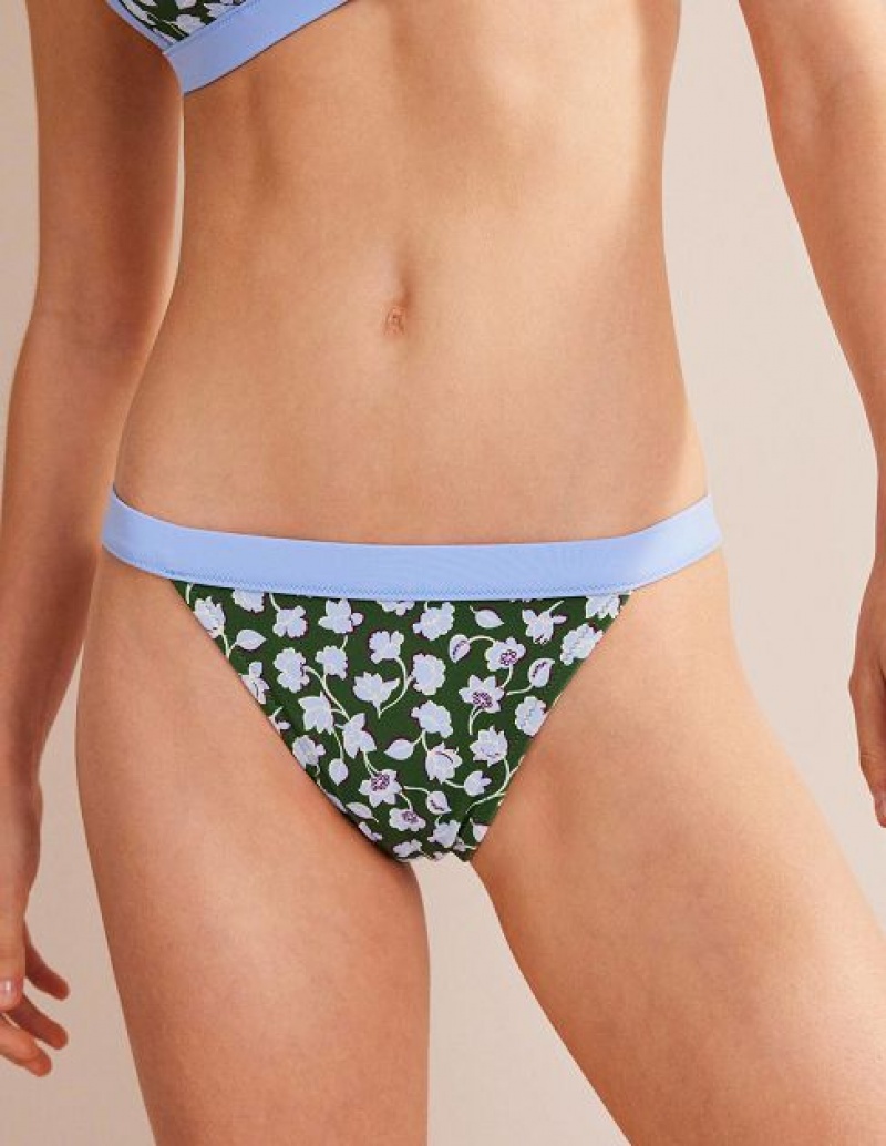 Green / Blue Women's Boden Tanga Bikini Bottoms | 43857FOPS