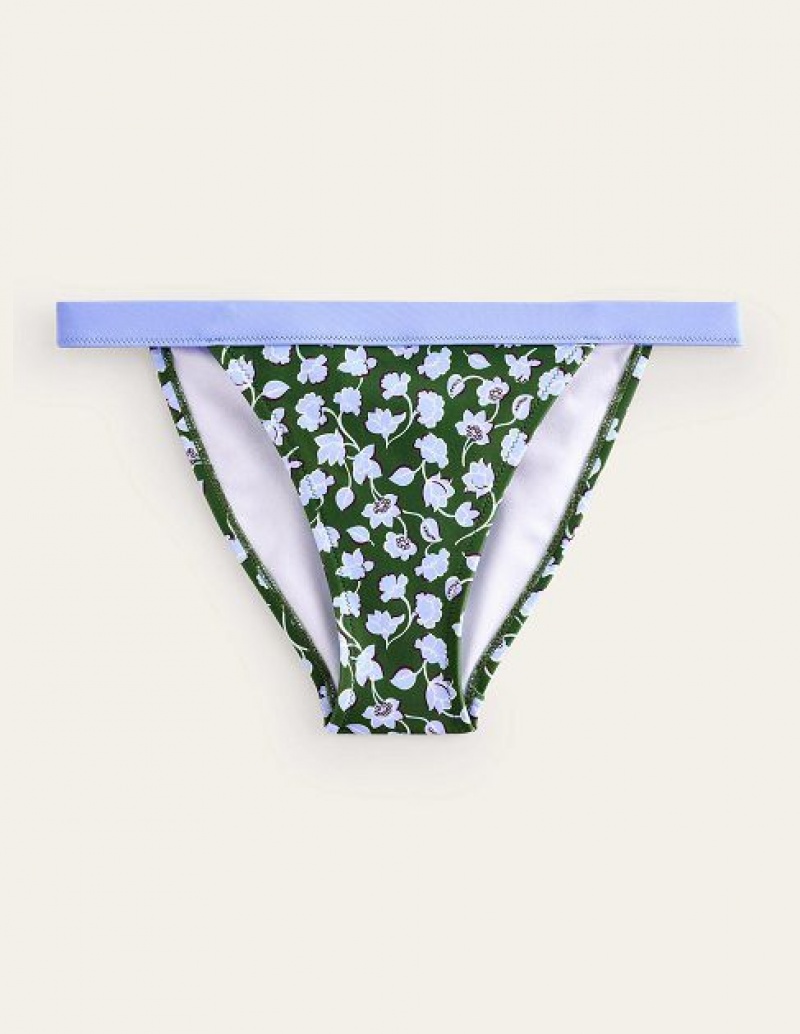 Green / Blue Women's Boden Tanga Bikini Bottoms | 43857FOPS