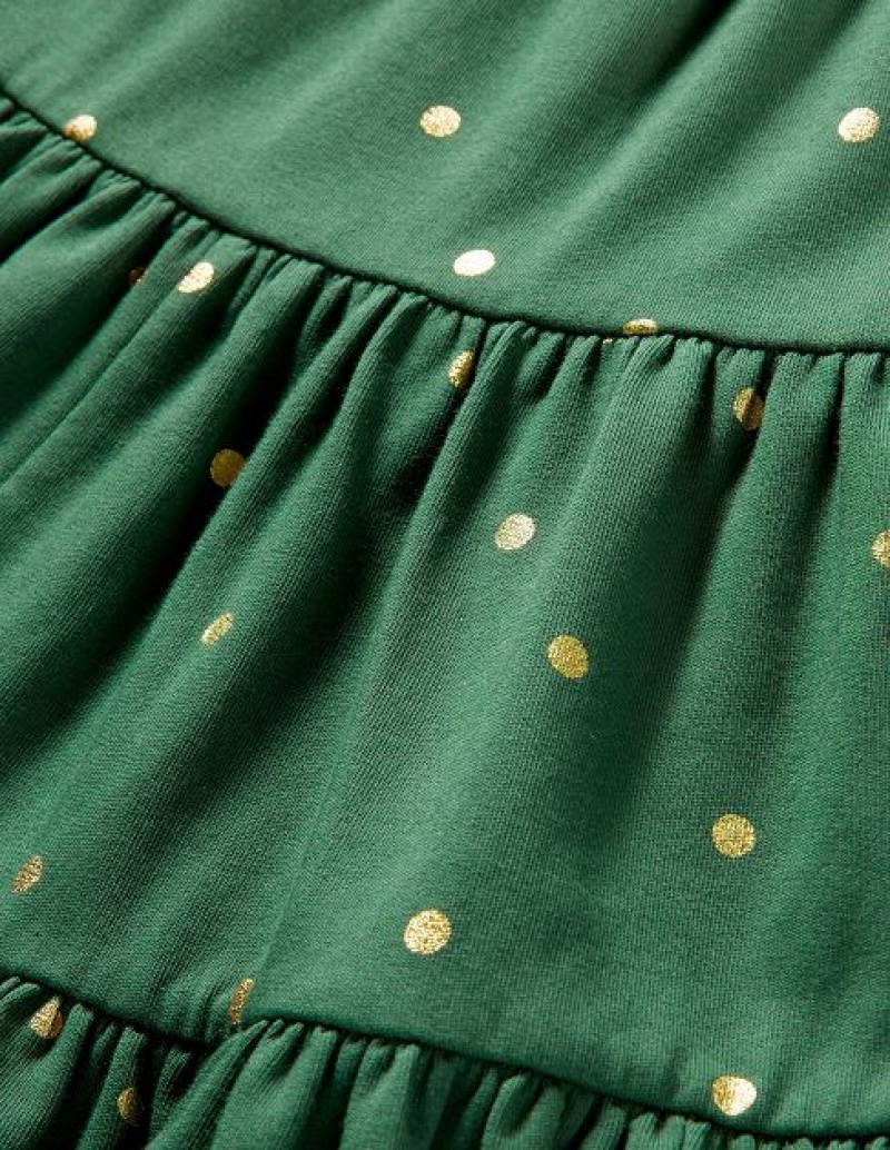 Green / Gold Kids' Boden Three Tiered Skirts | 27964IMDK