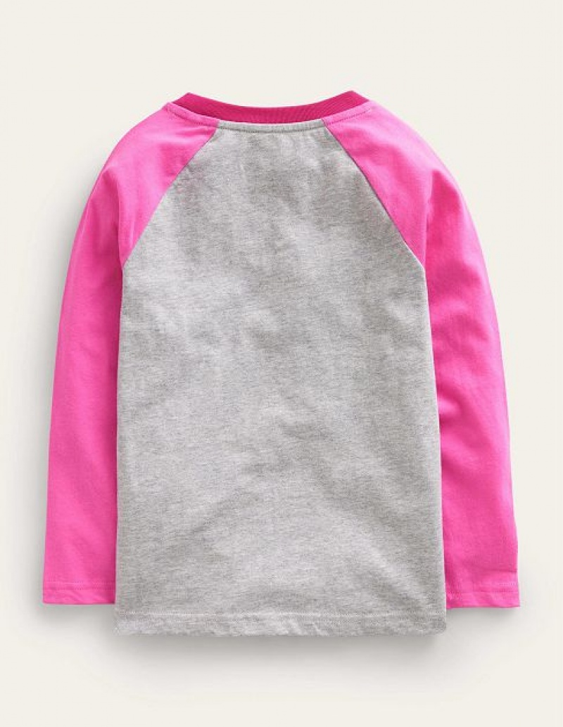 Grey Kids' Boden Colourblock Raglan T-Shirt | 20368KLVM