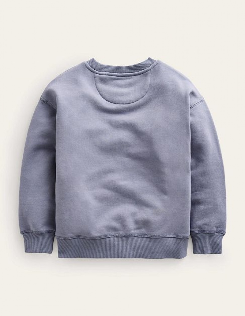 Grey Kids' Boden Garment Dye Logo Sweatshirts | 96483NQHV